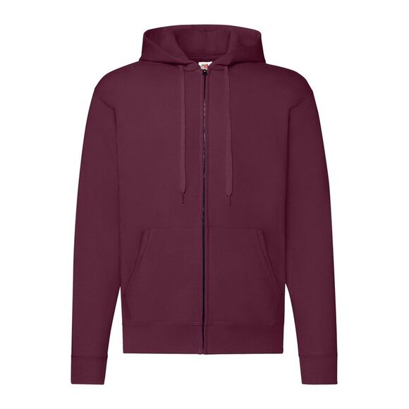 Fruit of the Loom Mens Classic Zipped Hoodie / Burgundy